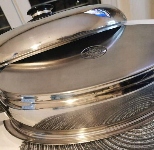 AMC ovaler Bräter, 6 cm hoch, guter gebrauchter Zustand, mit hohen Deckel - Produktbild 6 | potoria.de