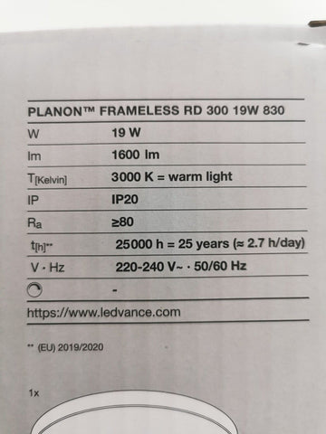 Decken-und Wand Panel Ø 30 cm 19W Warmweiß Ledvance PLANON Frameless - Produktbild 4 | potoria.de