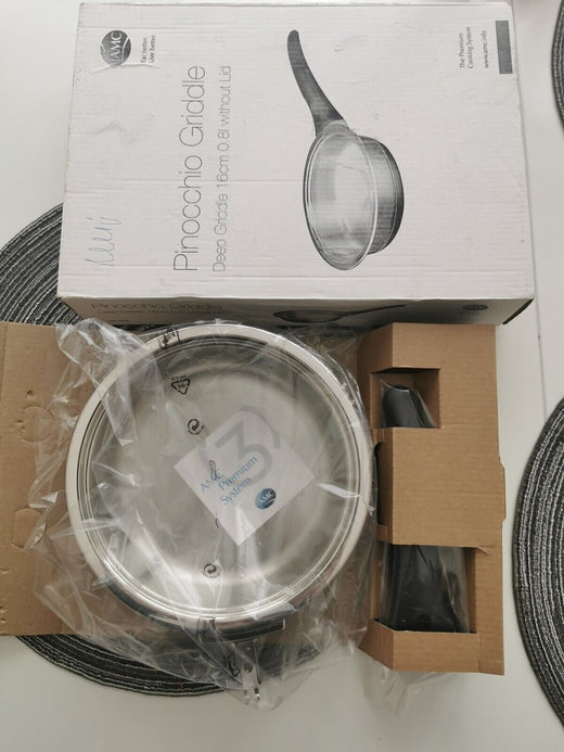 potoria AMC Pfanne 16 cm aus Edelstahl in Originalverpackung, induktionsgeeignet für gesundes Kochen