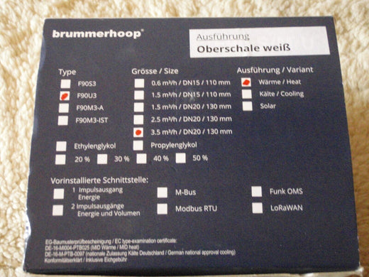 Elster Wärmezähler F90U3 Kompakt-Ultraschall – Funk, Qp 3,5 m³, DN20, 130mm - Produktbild 5 | potoria.de